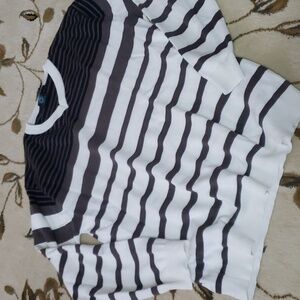 Burned SIDE Mens Stripe V Neck Sweater, Size L